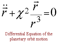 Differential Equation of the Planetary Orbit Motion